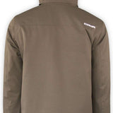 Boulder Gear Teton Insulated Jacket 2022-2023 - A brown jacket with a hood, featuring a white logo on the upper right shoulder.