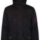 Boulder Gear Teton Insulated Jacket 2024 - Black jacket with red zipper and two zippered pockets on front.