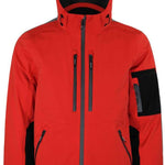 Boulder Gear Volt Tech Insulated Jacket 2022-2023 - A red jacket with black accents and a hood, featuring two zippered pockets on the front.