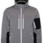 Boulder Gear Volt Tech Insulated Jacket 2022-2023 - A gray jacket with a black stripe on the left sleeve and two zippered pockets on either side of the waist.