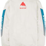 Burton 1987 Elite Crew FLC 2024 - A white crewneck sweatshirt with a red and black logo on the chest.