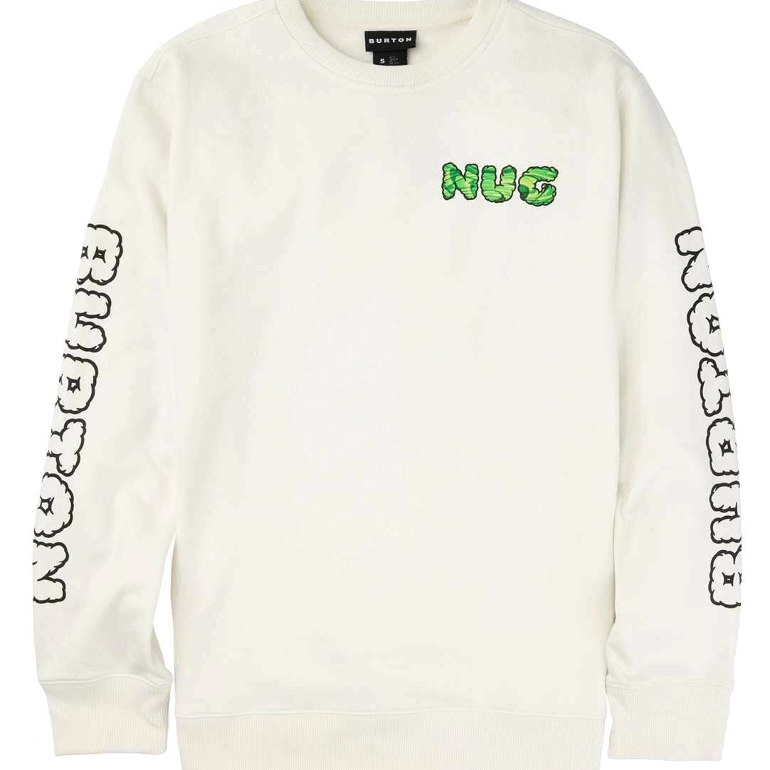 Burton 2011 Nug Crew - A white crewneck sweatshirt with a green and black graphic on the chest.