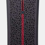 Burton Fish 3D Snowboard 2023 - A black snowboard with a leopard print design on its top surface.