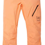Burton AK GORE-TEX Cyclic Pant 2023 - A pair of light orange snow pants with a black zipper on the right thigh.