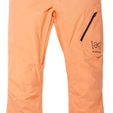 Burton AK GORE-TEX Cyclic Pant 2023 - A pair of light orange snow pants with a black zipper on the right thigh.