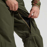 Burton AK GORE-TEX Cyclic Pant 2023 - Dark green pants with a zippered fly and black zipper pull.