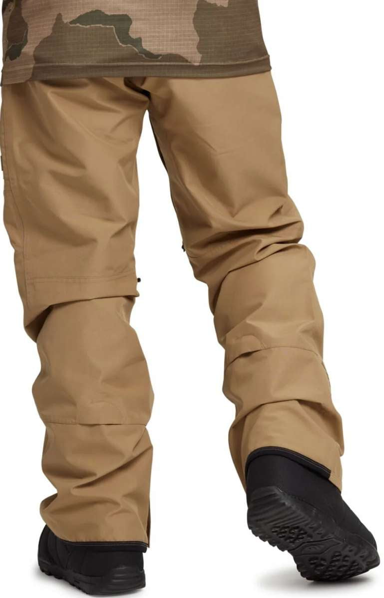 Burton Ballast Gore 2L Pant 2024 - A pair of khaki-colored snow pants with a subtle grid pattern on the upper thigh area.