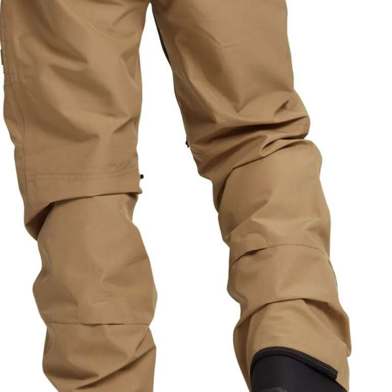 Burton Ballast Gore 2L Pant 2024 - A pair of khaki-colored snow pants with a subtle grid pattern on the upper thigh area.