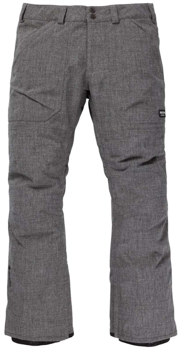 Burton Ballast Gore 2L Pant 2024 - A pair of gray snow pants with a subtle grid pattern and two zippered pockets on the side.