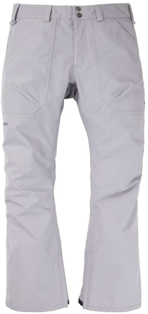 Burton Ballast Gore 2L Pant 2024 - A pair of light gray snow pants with a subtle pattern and two zippered pockets on either side.