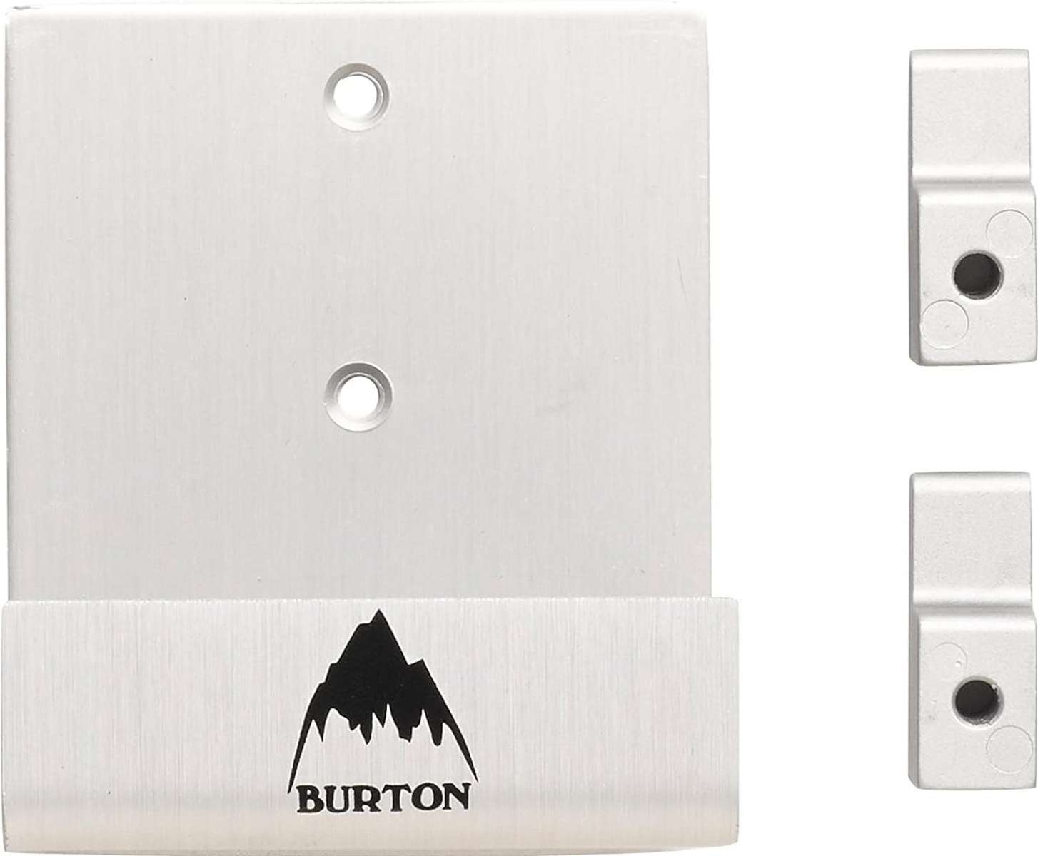 Burton Collector ED Wall Mounts 2024 - White wall mount with two screw holes and a small circular hole for hanging.