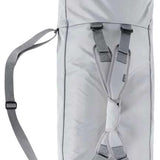 Burton Commuter Space Sack 2024 - A light gray duffel bag with a zippered top and two black shoulder straps.