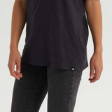 Burton Durable Goods Short Sleeve T-Shirt 2023 - A black t-shirt with yellow lettering and a white line under the word "Durable".