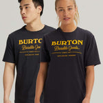 Burton Durable Goods Short Sleeve T-Shirt 2023 - A black t-shirt with yellow lettering and a white logo on the chest.