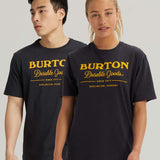 Burton Durable Goods Short Sleeve T-Shirt 2023 - A black t-shirt with yellow lettering and a white logo on the chest.