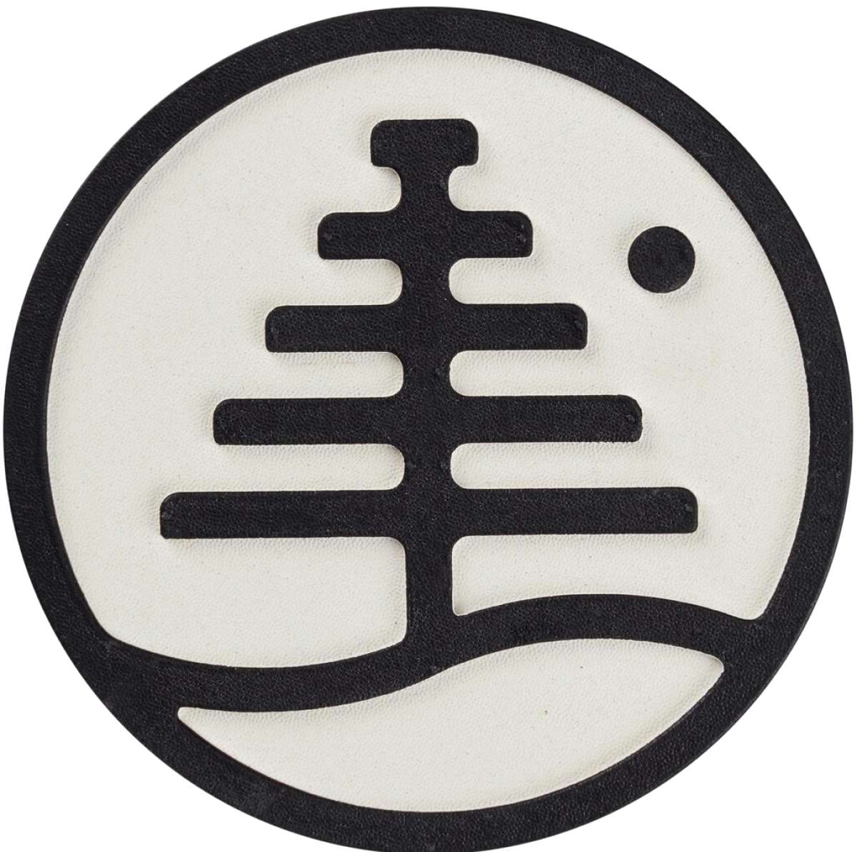 Burton Foam Mat Snowboard Stomp Pad - A round, white foam mat with a black logo in the center and a small circular indentation on the right side.