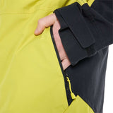Burton Frostner 2L Jacket 2024 - A black jacket with a yellow zipper and accents on the sleeve cuff.