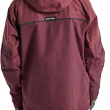 Burton Frostner 2L Jacket 2024 - A maroon jacket with a black stripe across the chest and hood.