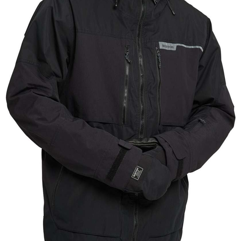 Burton Frostner 2L Jacket 2024 - A black jacket with a hood and zippered pockets.