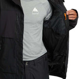 Burton Frostner 2L Jacket 2024 - A black jacket with a white logo on the chest and a zipper closure.