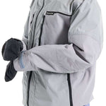 Burton Frostner 2L Jacket 2024 - A light gray jacket with a black zipper and a small "BURTON" logo on the chest.