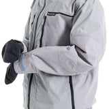 Burton Frostner 2L Jacket 2024 - A light gray jacket with a black zipper and a small "BURTON" logo on the chest.