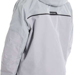 Burton Frostner 2L Jacket 2024 - A light gray jacket with a black stripe across the chest and hood.