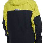 Burton Frostner 2L Jacket 2024 - A black jacket with a yellow stripe across the chest and shoulders.