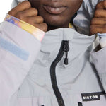 Burton Frostner 2L Jacket 2024 - A white jacket with a black zipper and logo on the chest.