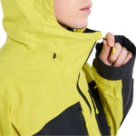 Burton Frostner 2L Jacket 2024 - A bright yellow and black jacket with a hood, featuring two zippered pockets on the front.