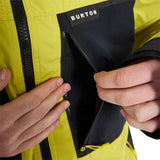 Burton Frostner 2L Jacket 2024 - A bright yellow jacket with a black zipper and logo on the chest.