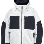 Burton Frostner 2L Jacket 2024 - A white jacket with black accents and a hood, featuring two zippered pockets on the front.