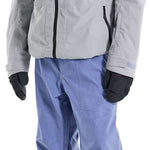 Burton Frostner 2L Jacket 2024 - A light gray jacket with a black zipper and two zippered pockets on the front.