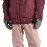 Burton Frostner 2L Jacket 2024 - A maroon jacket with a hood and zippered pockets.