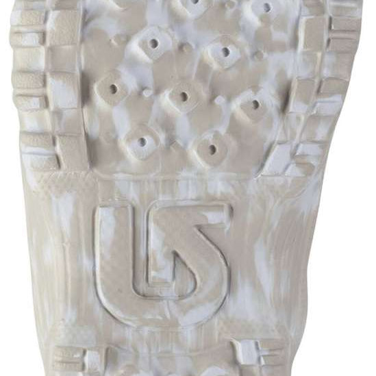 Burton Junior's Grom BOA Snowboard Boot 2024 - White snowboard boot with a red logo on top and black laces.