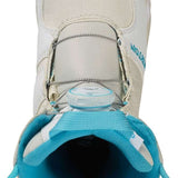 Burton - Junior's Grom BOA Snowboard Boot 2024 is shown from a top-down perspective, with white laces and a light blue logo on the side.