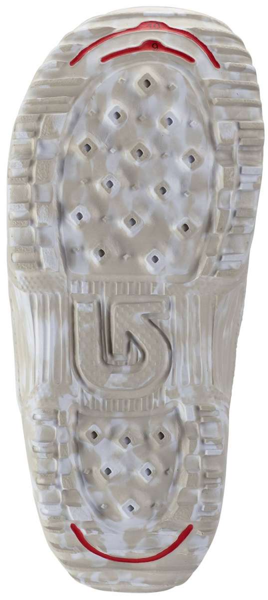 Burton Kid's Mini Grom Snowboard Boot 2024 - White snowboard boot with a red logo on top and black laces.