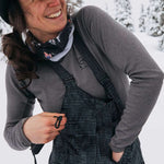 Burton Women's AK Gore-Tex Kimmy Bib Pant 2023 - Black bib with white dots and adjustable black buckles on straps.