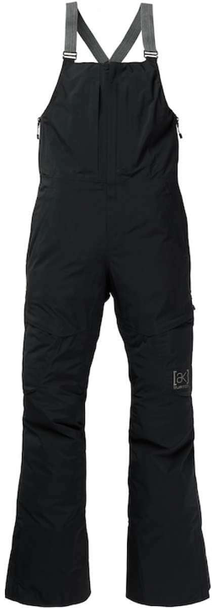 Burton Women's AK Gore-Tex Kimmy Bib Pant 2023 - Black bib pants with white logo on left leg and adjustable straps.