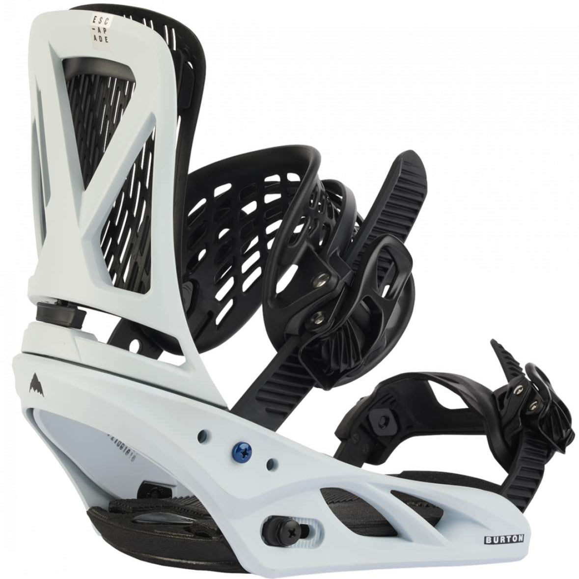 Burton Women's Escapade Snowboard Binding 2023 - A white snowboard binding with black straps and buckles.