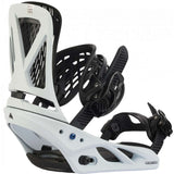 Burton Women's Escapade Snowboard Binding 2023 - A white snowboard binding with black straps and buckles.