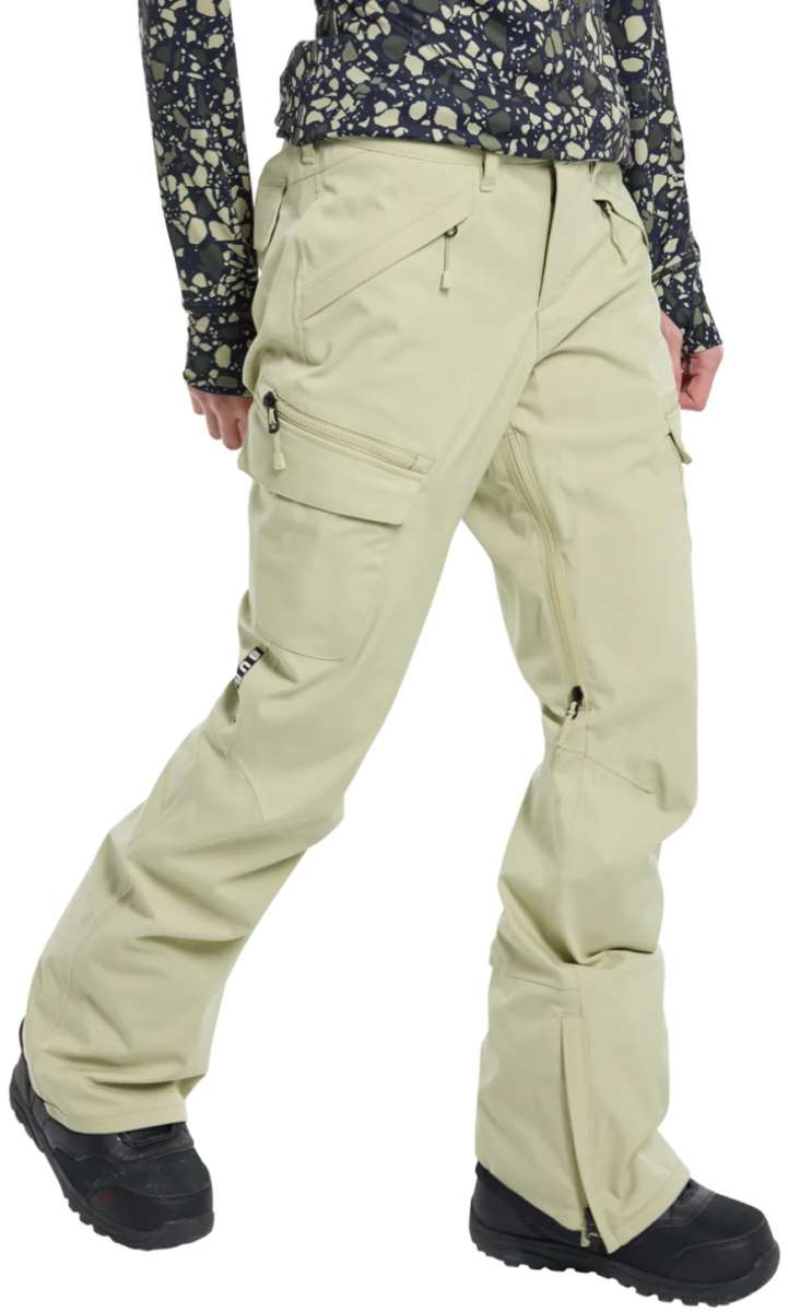 Burton Women's Gloria 2 Layer Stretch Pant 2024 - Black snow pants with a subtle white pattern on the side pockets and belt loops.