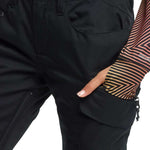 Burton Women's Gloria 2 Layer Stretch Pant 2024 - Black snow pants with a zippered pocket on the side of the leg.