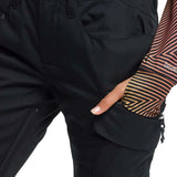 Burton Women's Gloria 2 Layer Stretch Pant 2024 - Black snow pants with a zippered pocket on the side of the leg.