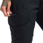 Burton Women's Gloria 2 Layer Stretch Pant 2024 - Black pants with a zippered pocket on the back right side.