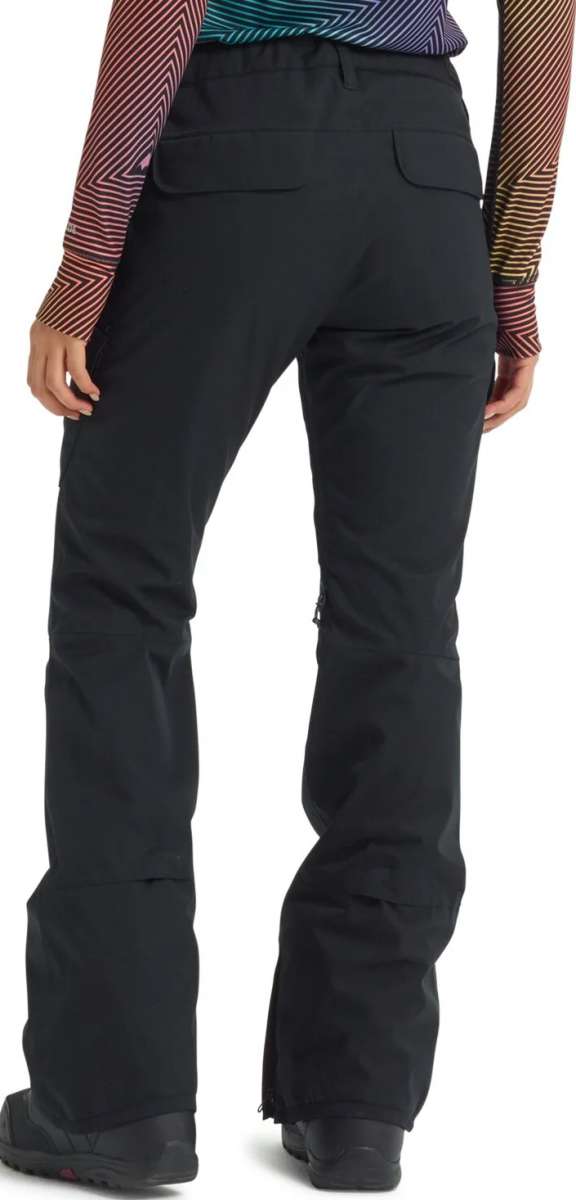 Burton Women's Gloria 2 Layer Stretch Pant 2024 - Black snow pants with a subtle diagonal stripe pattern on the side of the leg.