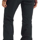 Burton Women's Gloria 2 Layer Stretch Pant 2024 - Black snow pants with a subtle diagonal stripe pattern on the side of the leg.