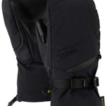 Burton Ladies GORE-TEX Mittens - Mittens are black with a textured pattern on the back of the hand and fingers, featuring a strap closure at the wrist.