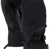 Burton Ladies GORE-TEX Mittens - Mittens are black with a textured pattern on the back of the hand and fingers, featuring a strap closure at the wrist.