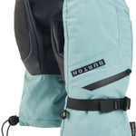 Burton Ladies GORE-TEX Mittens - Mittens are light blue with black accents and a black strap on the wrist.